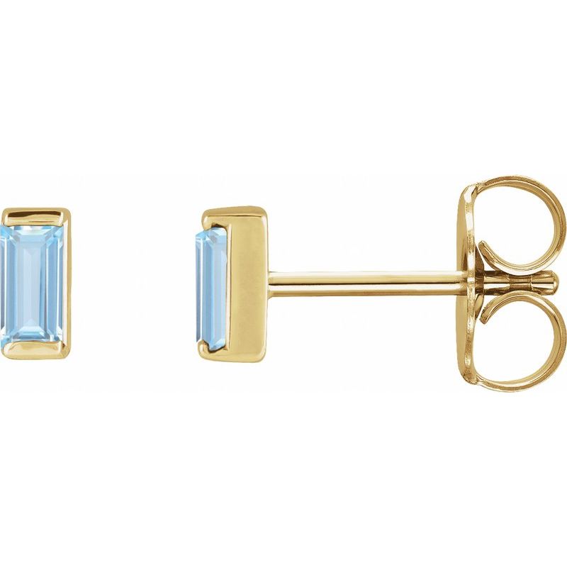 Straight Baguette Channel-Set Stud Earrings