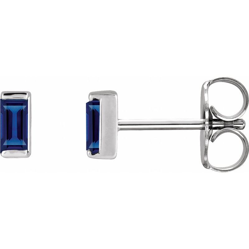 Straight Baguette Channel-Set Stud Earrings