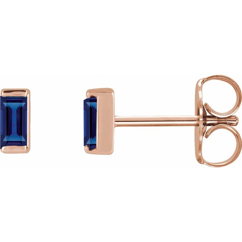 Straight Baguette Channel-Set Stud Earrings