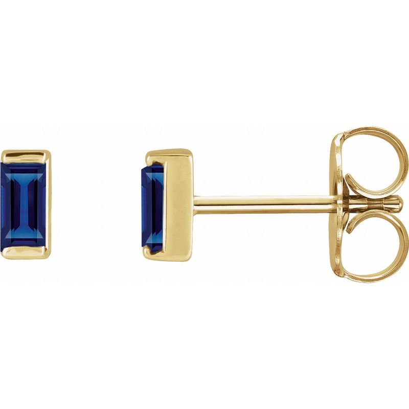 Straight Baguette Channel-Set Stud Earrings