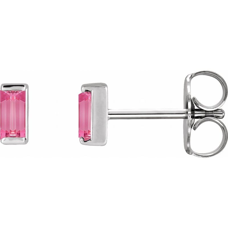 Straight Baguette Channel-Set Stud Earrings