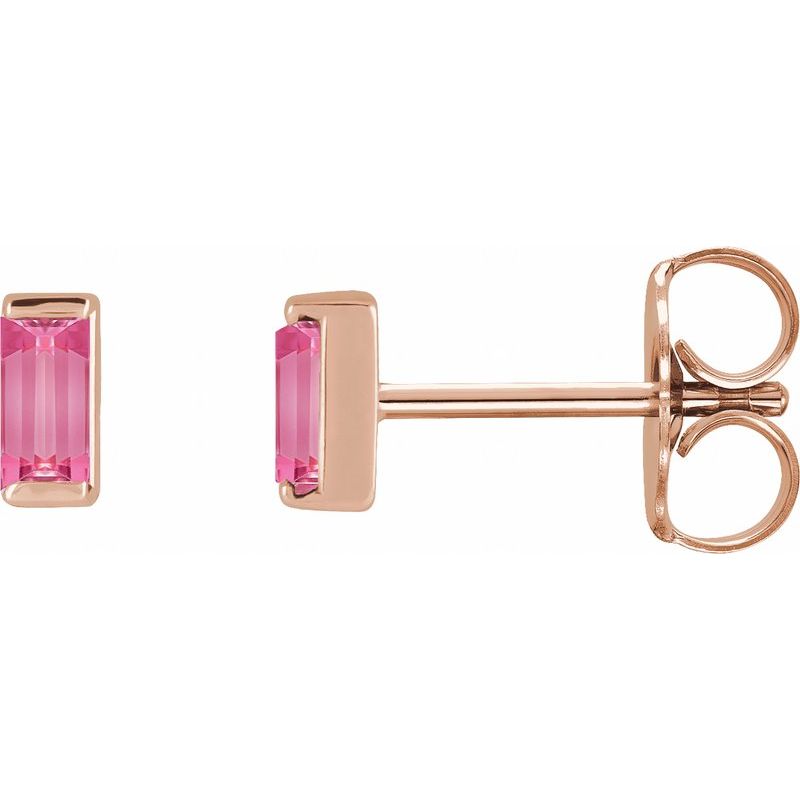 Straight Baguette Channel-Set Stud Earrings