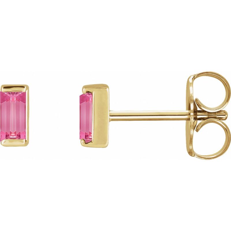 Straight Baguette Channel-Set Stud Earrings