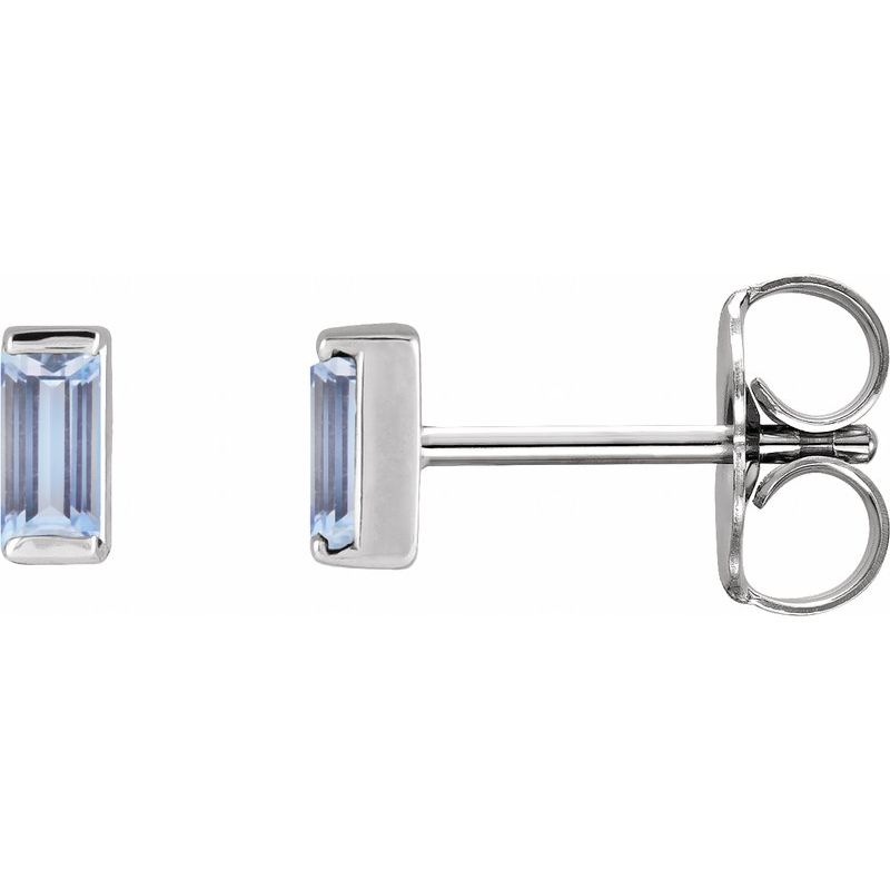 Straight Baguette Channel-Set Stud Earrings