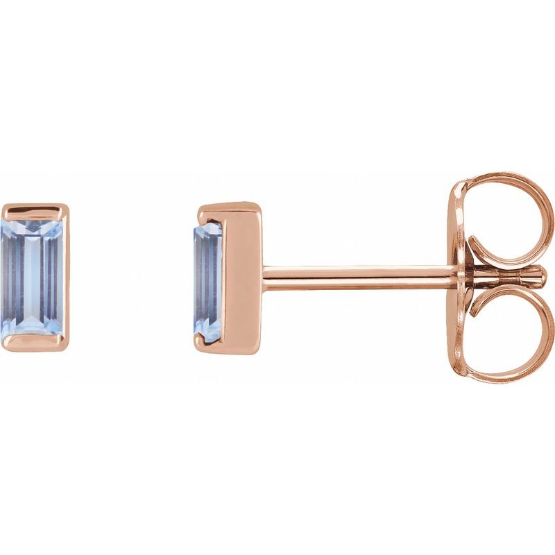 Straight Baguette Channel-Set Stud Earrings