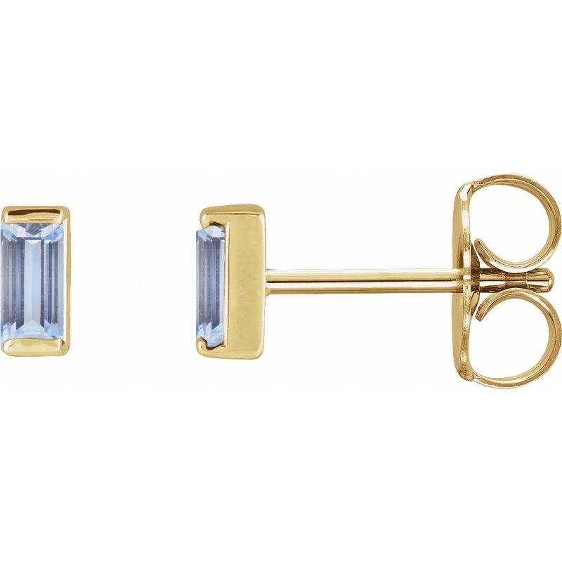 Straight Baguette Channel-Set Stud Earrings
