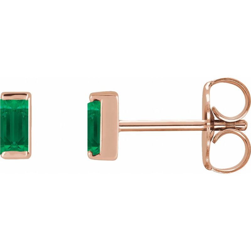 Straight Baguette Channel-Set Stud Earrings