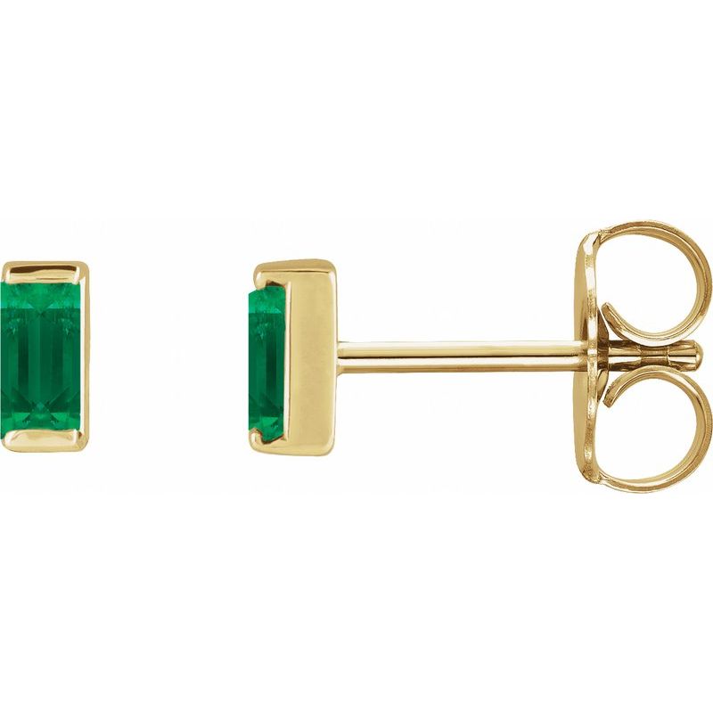 Straight Baguette Channel-Set Stud Earrings