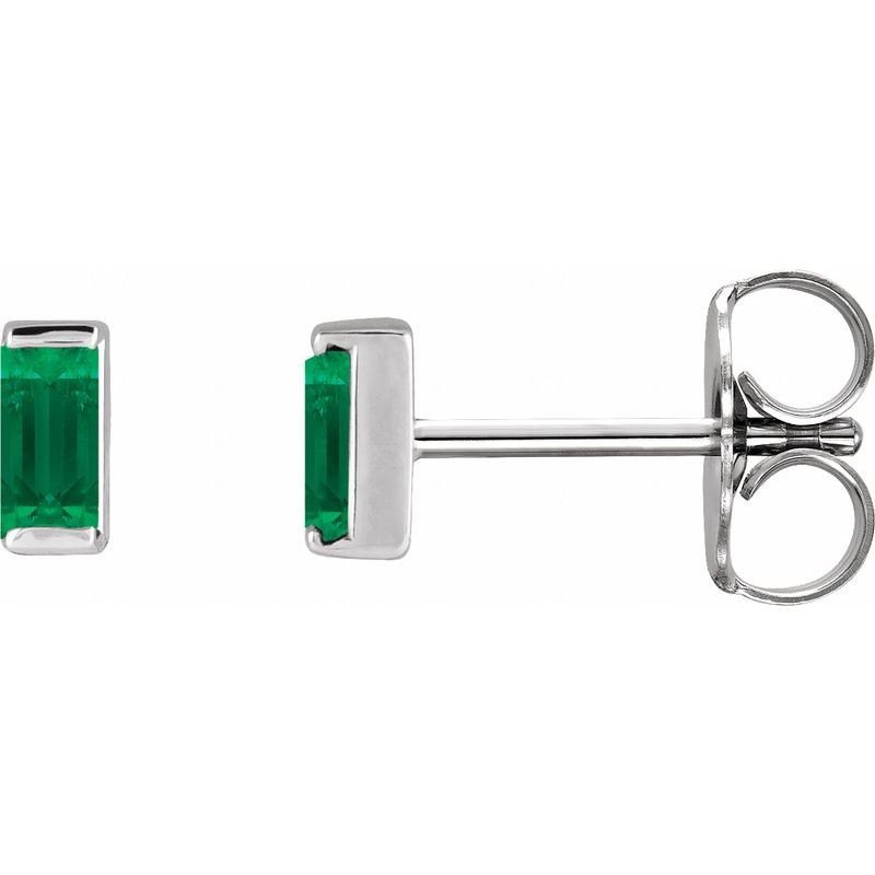 Straight Baguette Channel-Set Stud Earrings