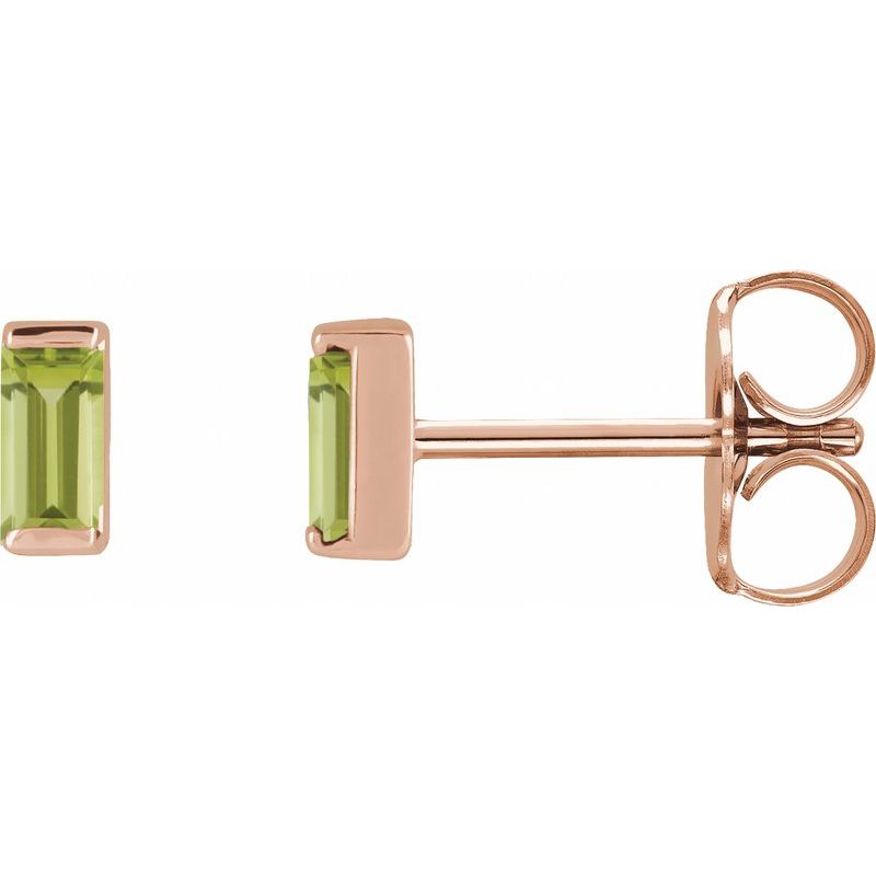 Straight Baguette Channel-Set Stud Earrings