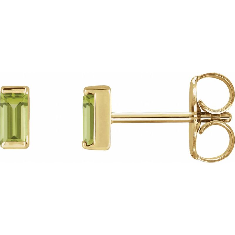 Straight Baguette Channel-Set Stud Earrings
