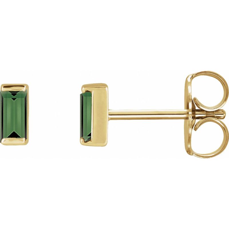 Straight Baguette Channel-Set Stud Earrings