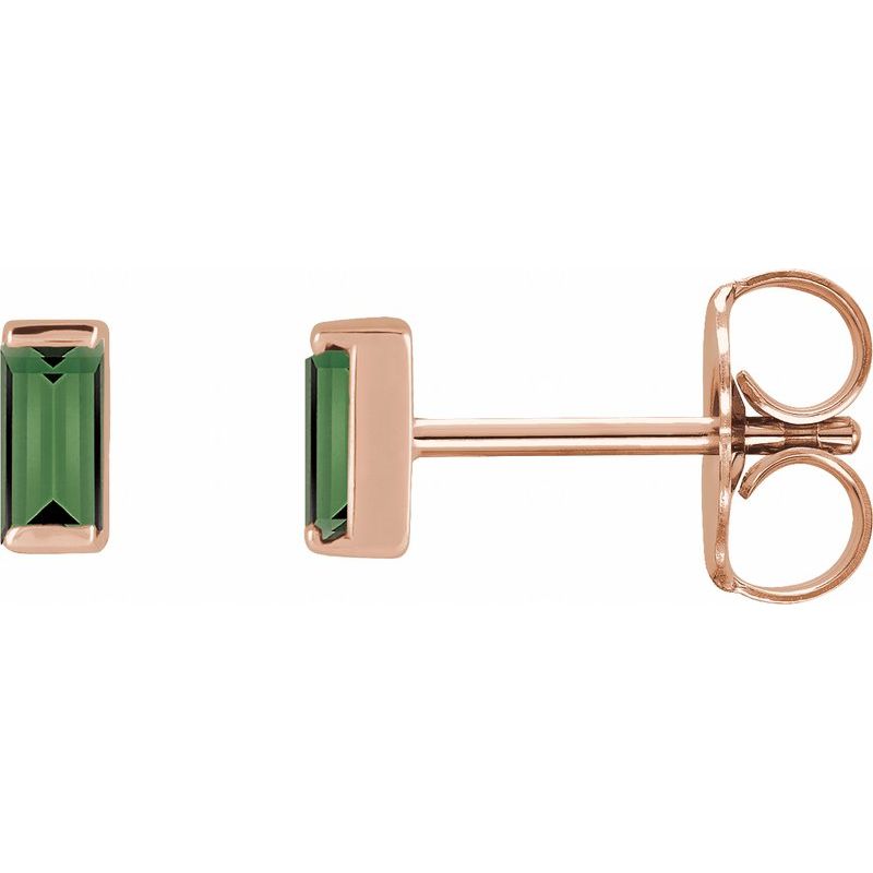 Straight Baguette Channel-Set Stud Earrings