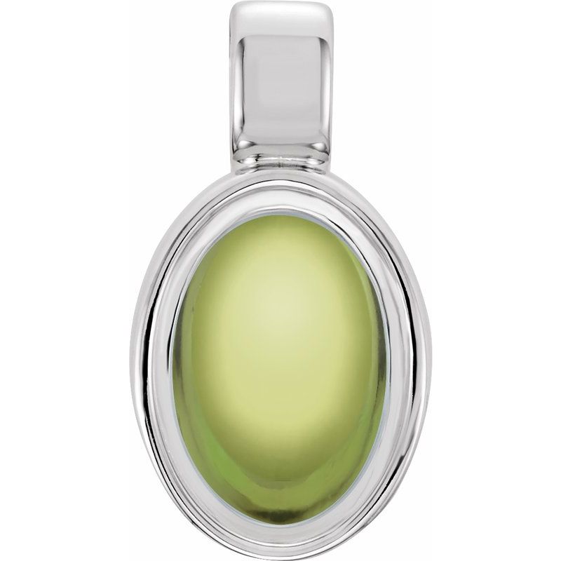 Oval Bezel-Set Cabochon Charm/Pendant