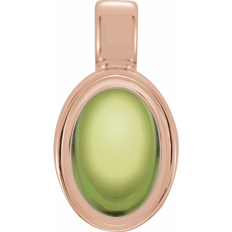 Oval Bezel-Set Cabochon Charm/Pendant