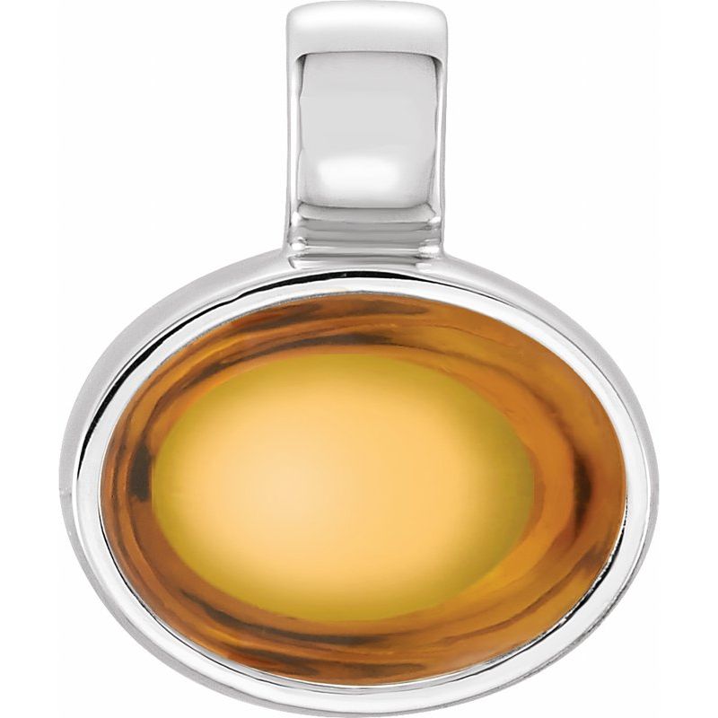 Oval Bezel-Set Pendant