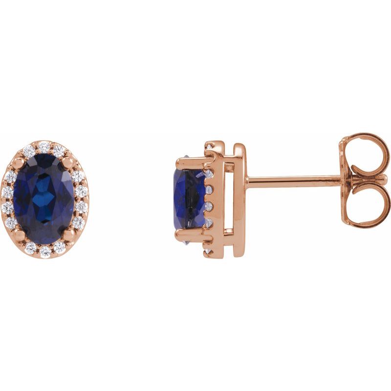 Oval 4-Prong Halo-Style Low Stud Earring