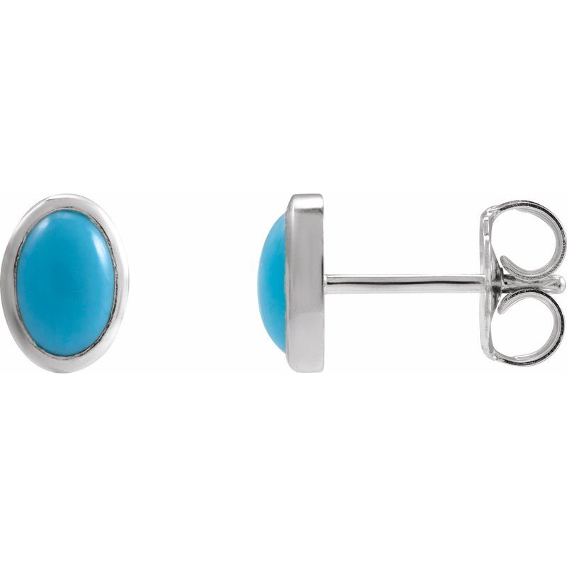 Bezel-Set Cabochon Earrings No. 2