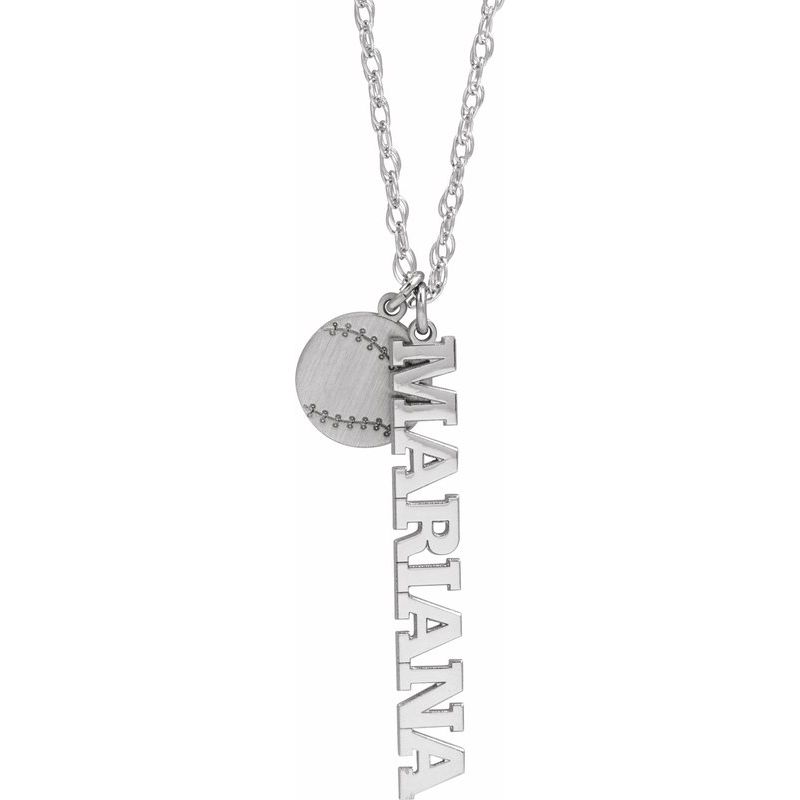 Sports Ball & Nameplate Necklace