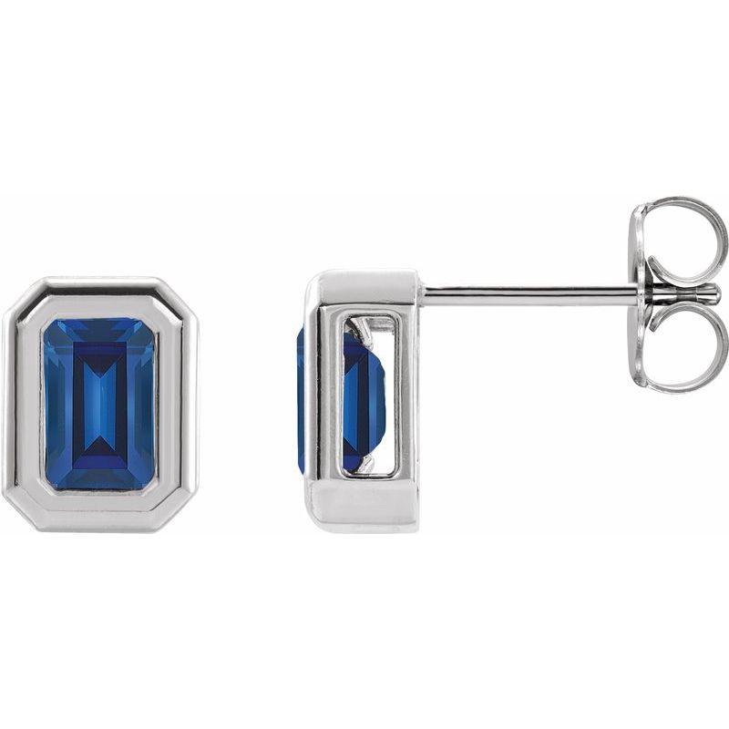 Back-Set Solitaire Earrings