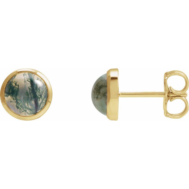 Bezel-Set Cabochon Earrings