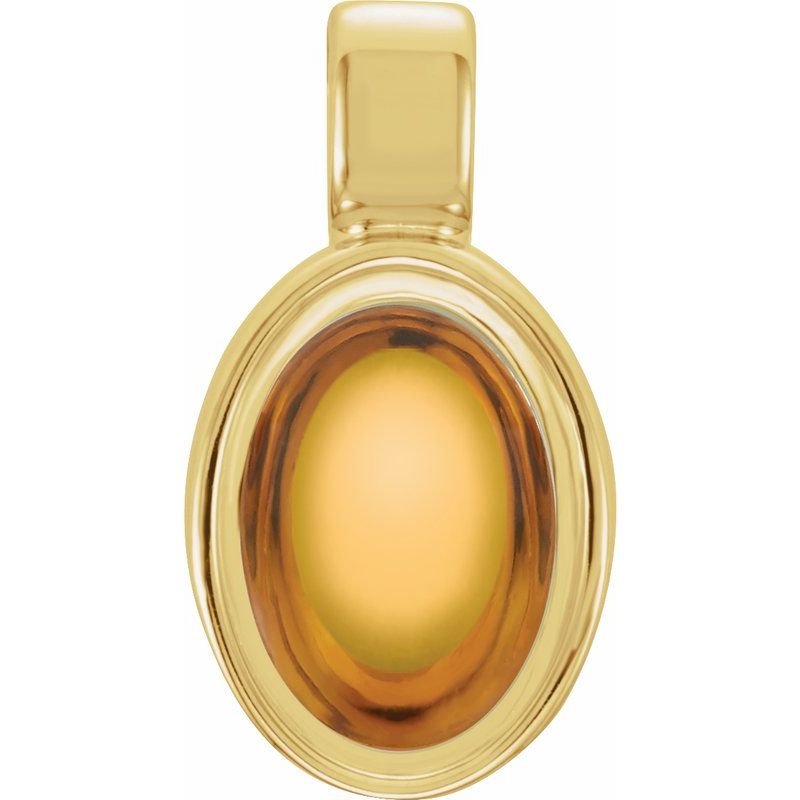 Oval Bezel-Set Cabochon Charm/Pendant