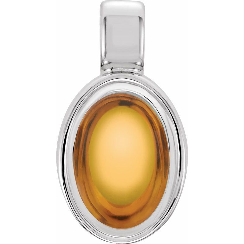 Oval Bezel-Set Cabochon Charm/Pendant
