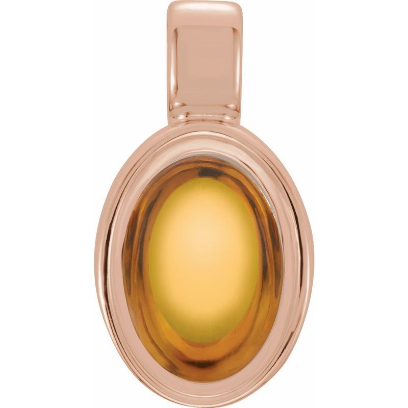 Oval Bezel-Set Cabochon Charm/Pendant