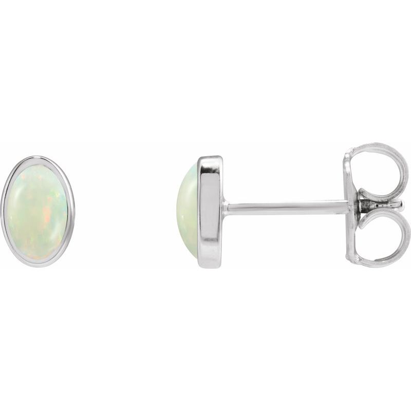 Bezel-Set Cabochon Earrings No. 2