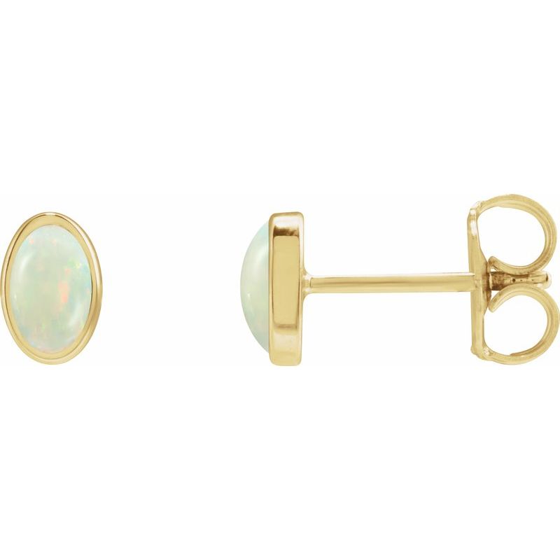 Bezel-Set Cabochon Earrings No. 2