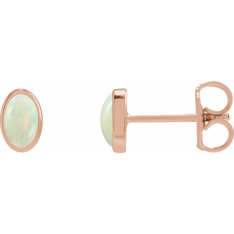 Bezel-Set Cabochon Earrings No. 2