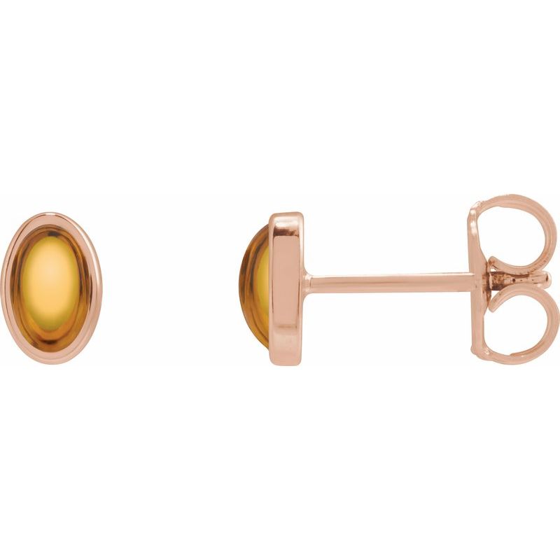 Bezel-Set Cabochon Earrings No. 2