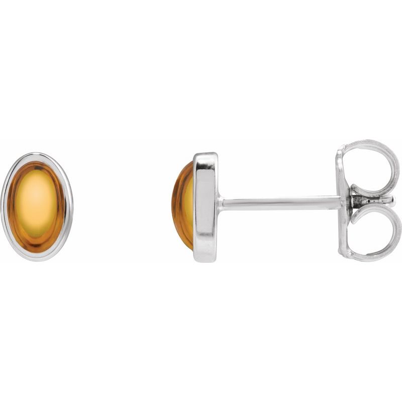 Bezel-Set Cabochon Earrings No. 2