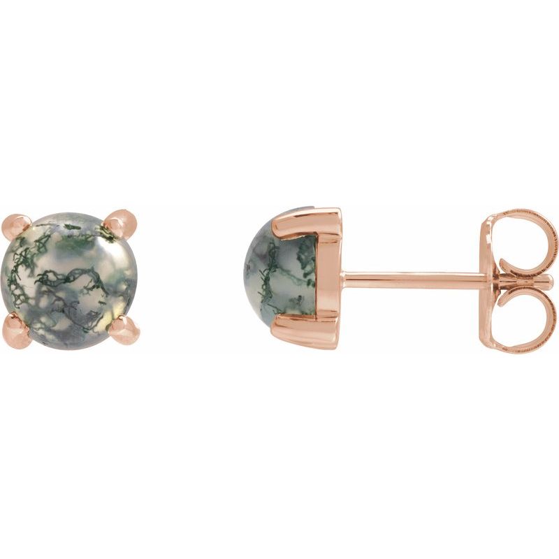 4-Prong Cabochon Earrings