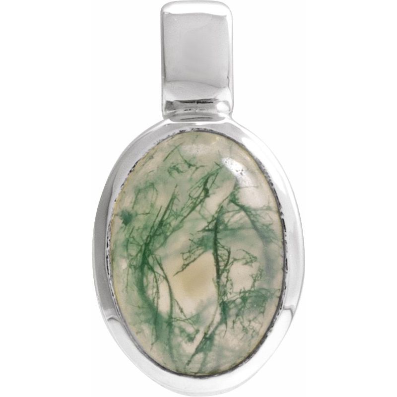 Oval Bezel-Set Cabochon Charm/Pendant