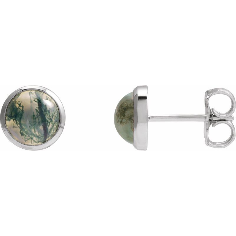 Bezel-Set Cabochon Earrings