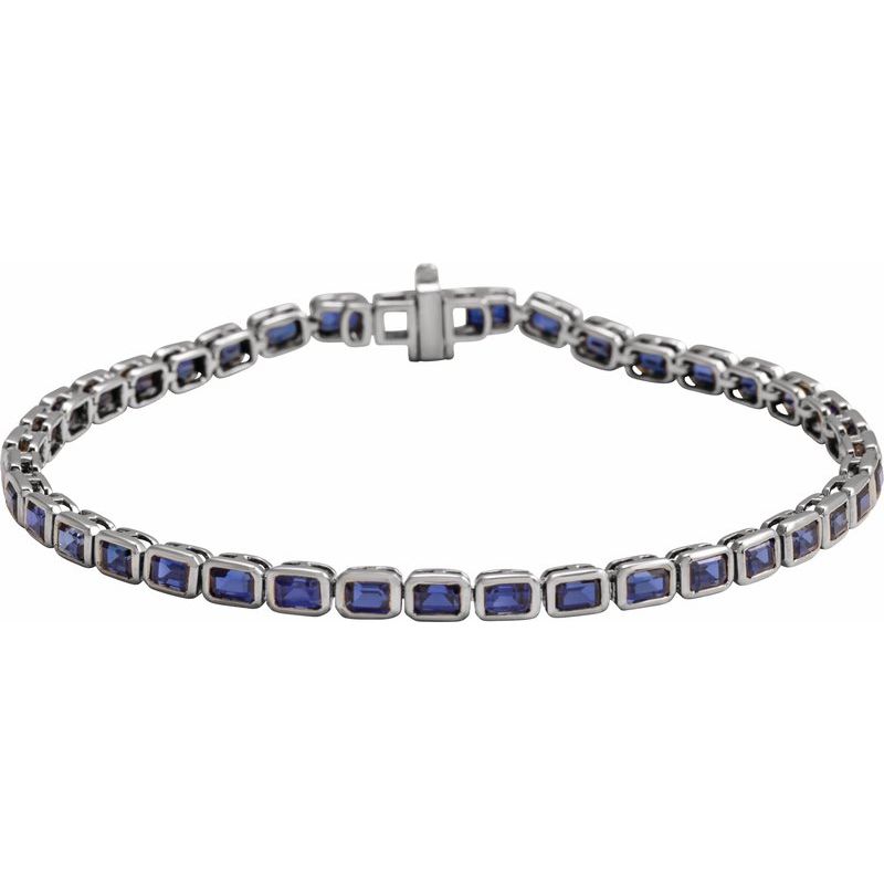 Bezel-Set Line Bracelet — 7″