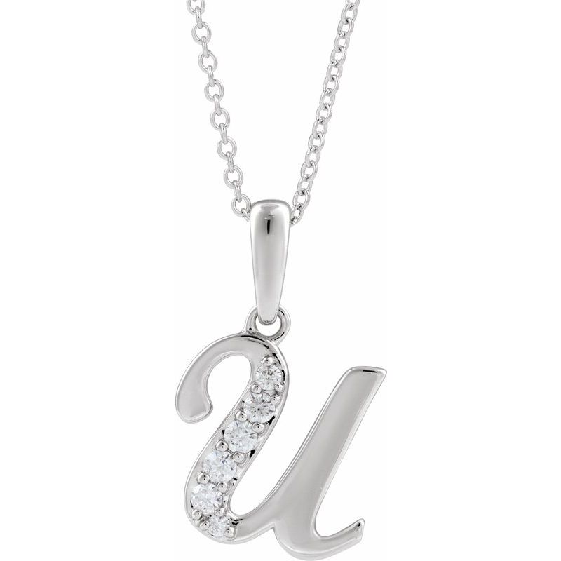 Accented Initial Necklace or Pendant