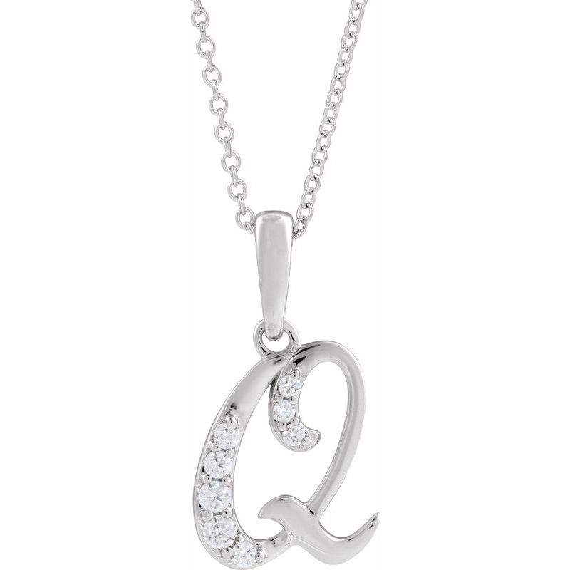 Accented Initial Necklace or Pendant