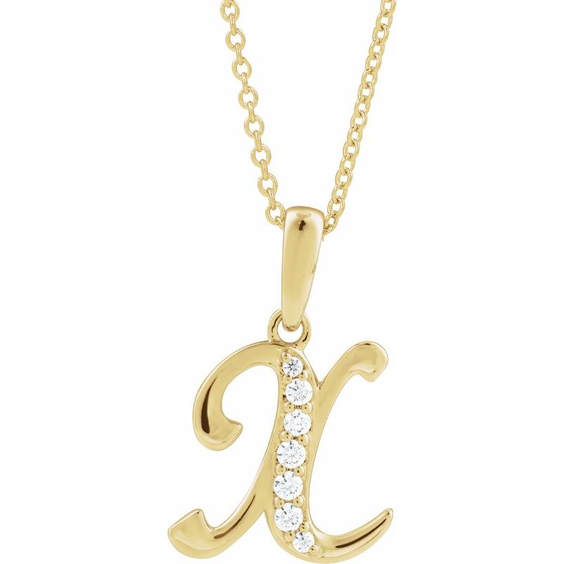 Accented Initial Necklace or Pendant