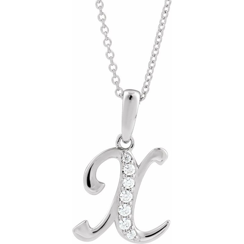 Accented Initial Necklace or Pendant