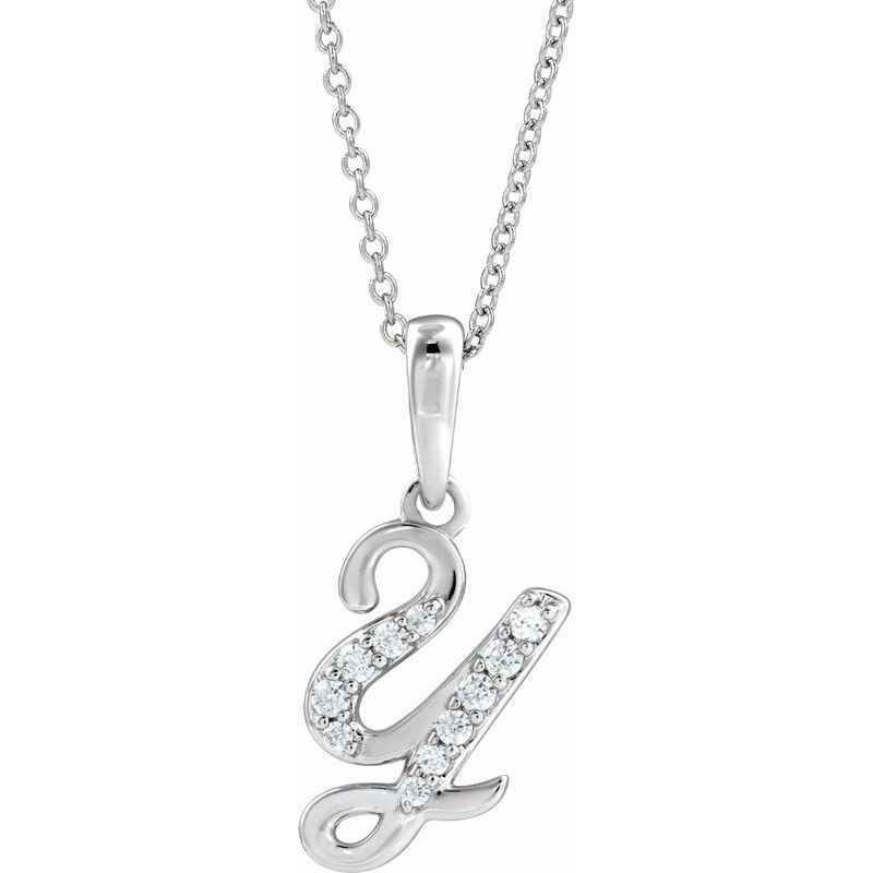 Accented Initial Necklace or Pendant