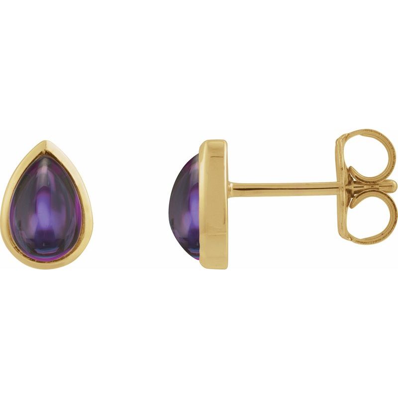 Bezel-Set Cabochon Earrings No. 3