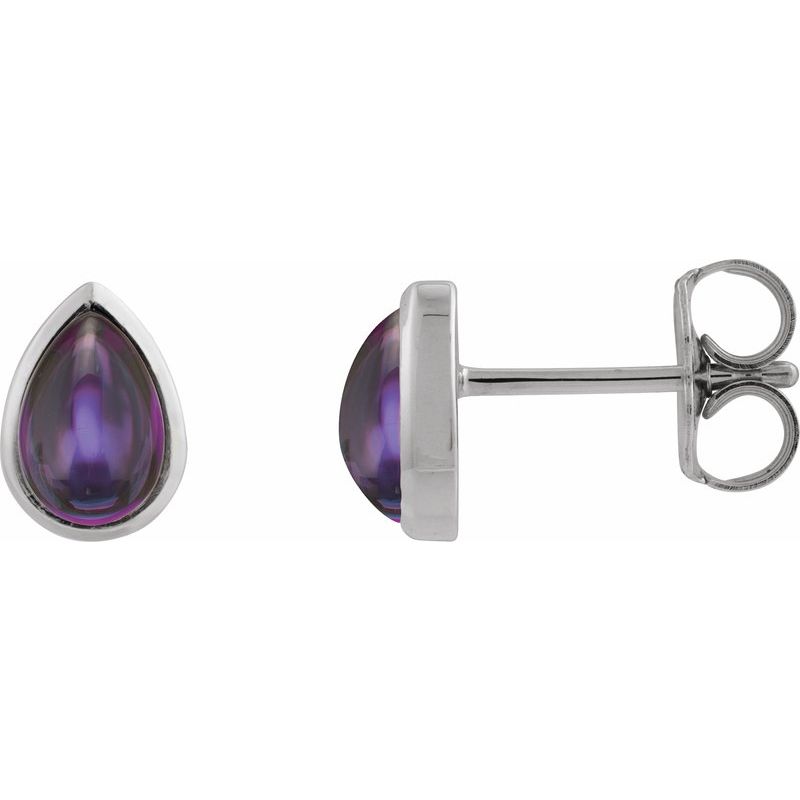 Bezel-Set Cabochon Earrings No. 3