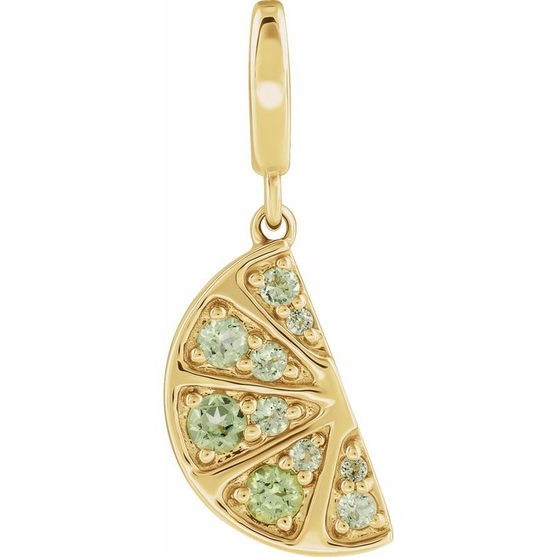 Accented Lime Wedge Charm/Pendant