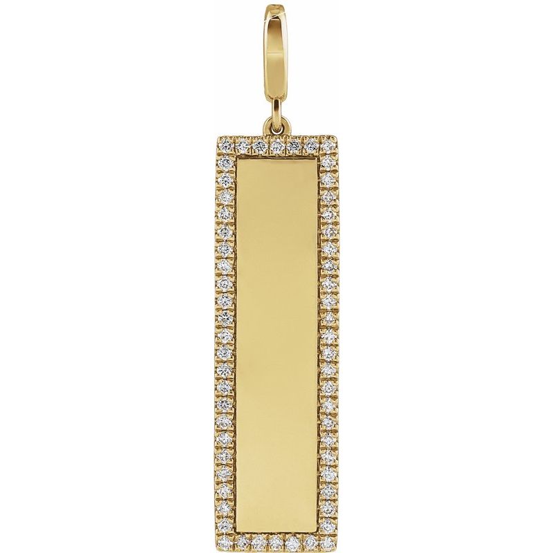 Engravable Accented Bar Charm/Pendant