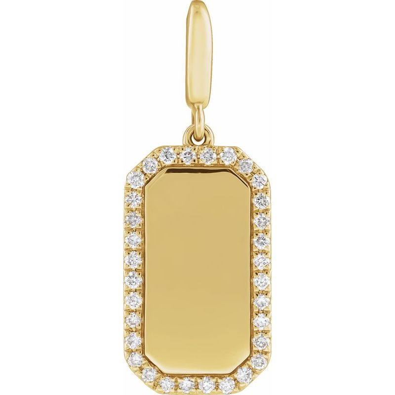 Engravable Accented Dog Tag Charm/Pendant