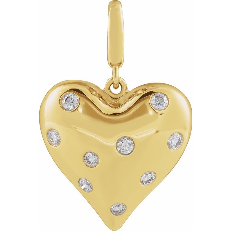 Accented Puffed Heart Charm/Pendant