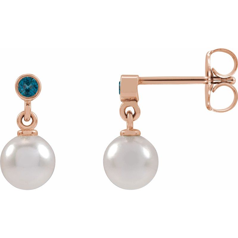 Accented Pearl Earrings — Cultured White Akoya