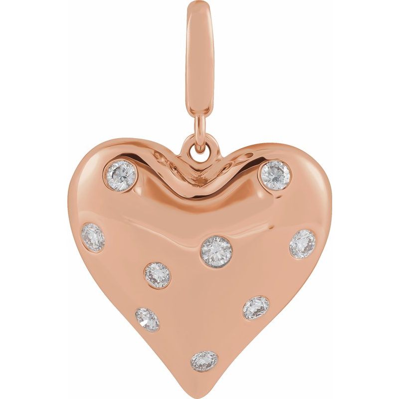 Accented Puffed Heart Charm/Pendant